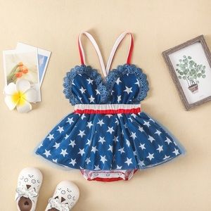 Infant girl’s Independence Day themed romper size 12 months